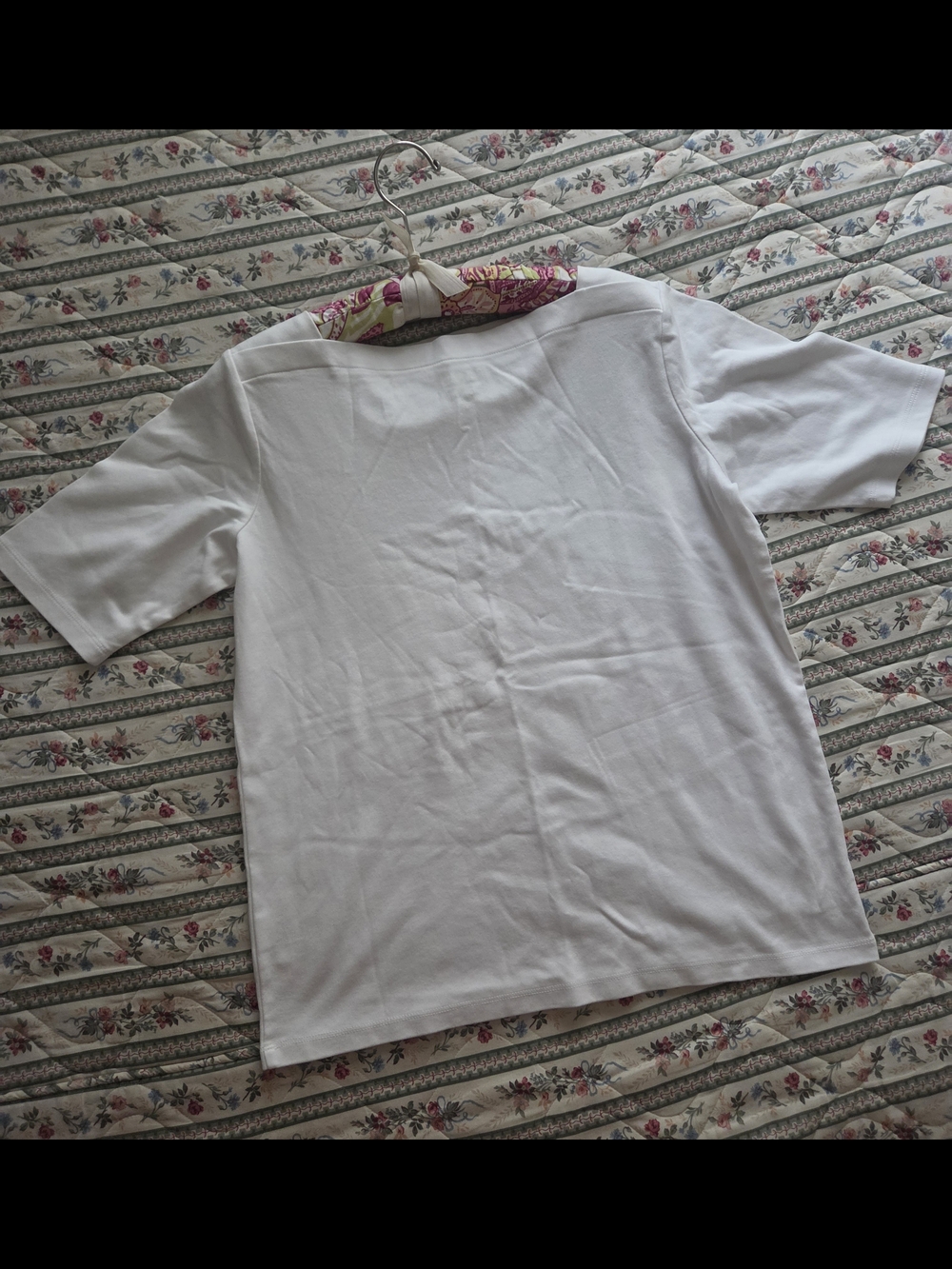 L.L. Bean White Cotton Short-Sleeve Tee